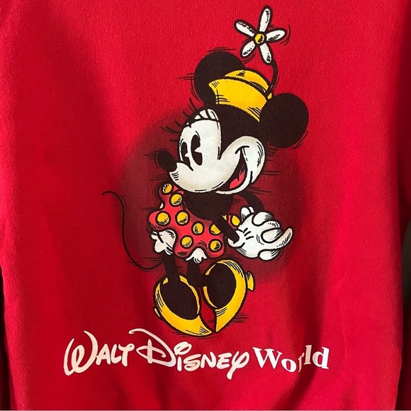 Vintage Walt Disney World Minnie Mouse crewneck red graphic sweatshirt small - Picture 5 of 5